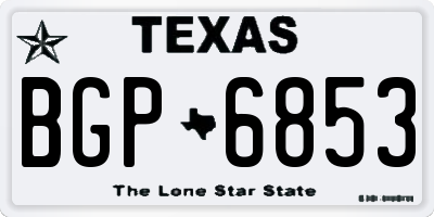 TX license plate BGP6853