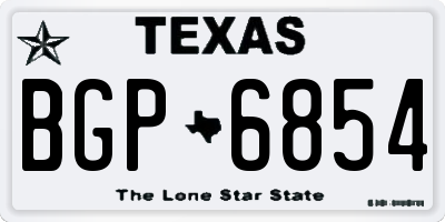 TX license plate BGP6854