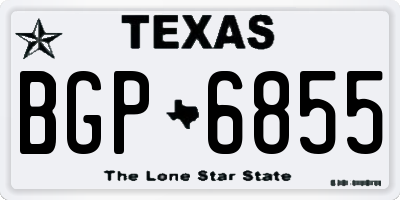 TX license plate BGP6855