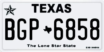 TX license plate BGP6858