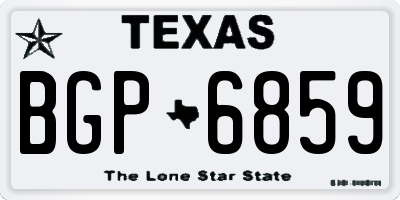 TX license plate BGP6859