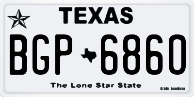 TX license plate BGP6860