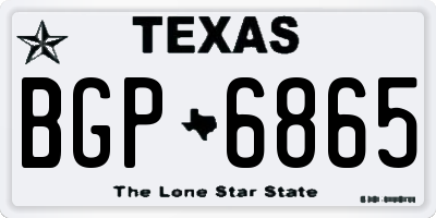 TX license plate BGP6865