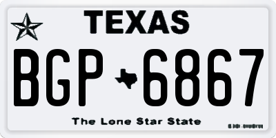 TX license plate BGP6867