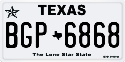 TX license plate BGP6868