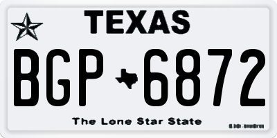 TX license plate BGP6872