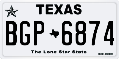TX license plate BGP6874