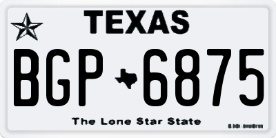 TX license plate BGP6875