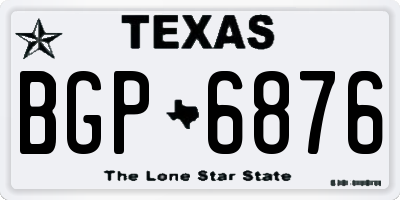 TX license plate BGP6876