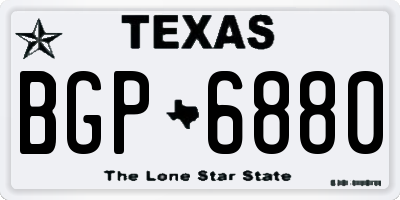 TX license plate BGP6880