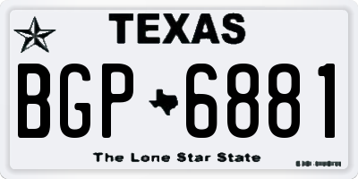 TX license plate BGP6881