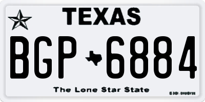 TX license plate BGP6884