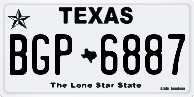 TX license plate BGP6887