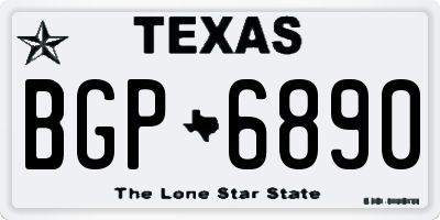 TX license plate BGP6890