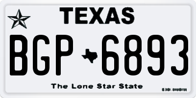 TX license plate BGP6893