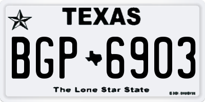 TX license plate BGP6903