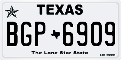 TX license plate BGP6909