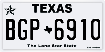 TX license plate BGP6910