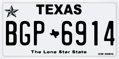 TX license plate BGP6914