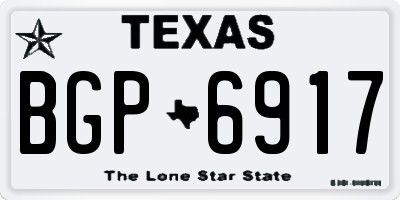 TX license plate BGP6917