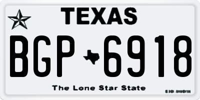 TX license plate BGP6918
