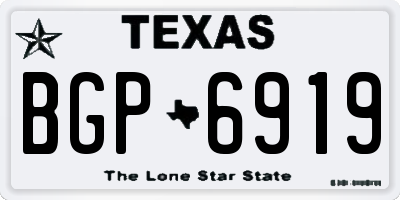 TX license plate BGP6919