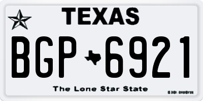 TX license plate BGP6921