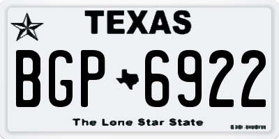 TX license plate BGP6922