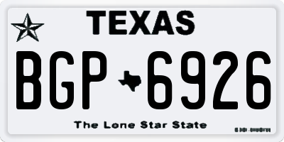 TX license plate BGP6926
