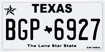 TX license plate BGP6927