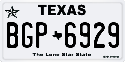 TX license plate BGP6929