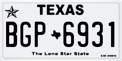 TX license plate BGP6931