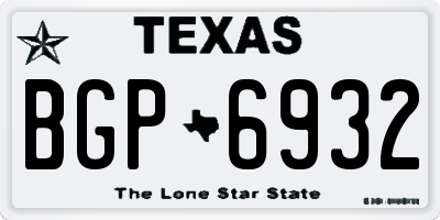 TX license plate BGP6932