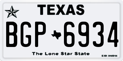 TX license plate BGP6934