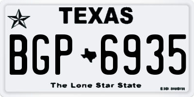 TX license plate BGP6935