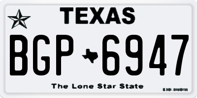 TX license plate BGP6947