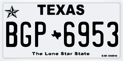 TX license plate BGP6953