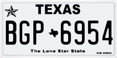 TX license plate BGP6954