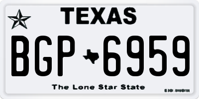 TX license plate BGP6959