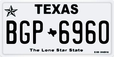 TX license plate BGP6960