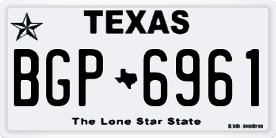 TX license plate BGP6961