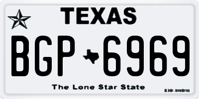 TX license plate BGP6969