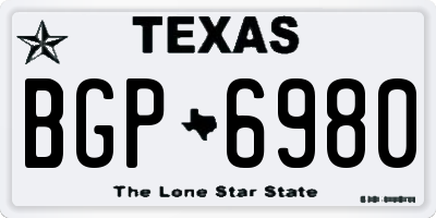 TX license plate BGP6980
