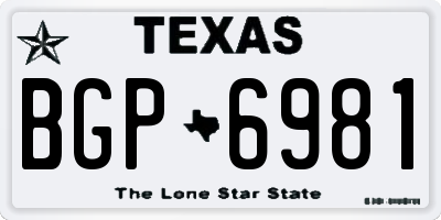 TX license plate BGP6981