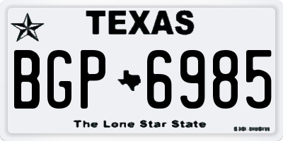 TX license plate BGP6985