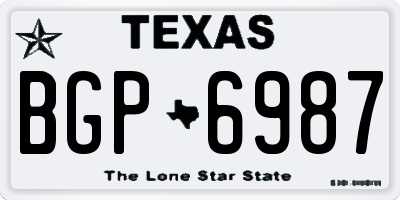 TX license plate BGP6987