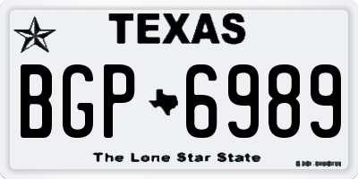TX license plate BGP6989