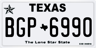 TX license plate BGP6990