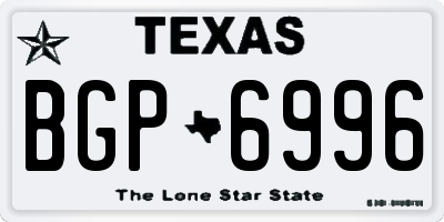 TX license plate BGP6996
