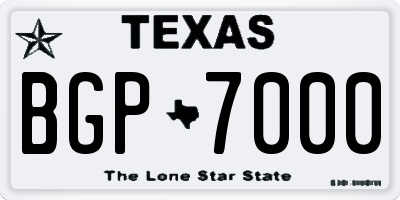 TX license plate BGP7000
